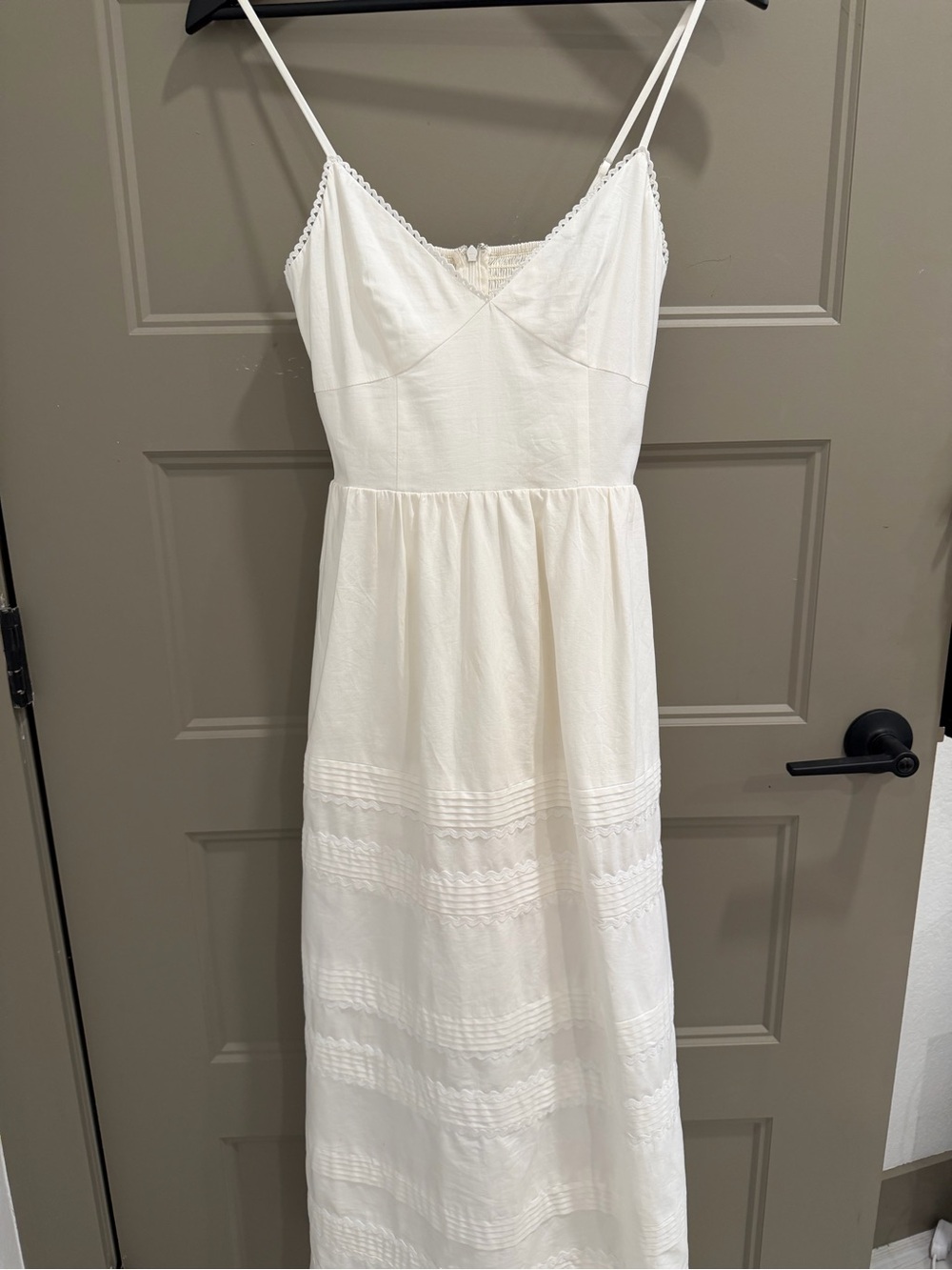 Reformation Cream Spaghetti Strap Slip Dress